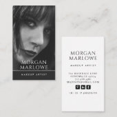 Modernes Minimalistisches Makeup Artist Foto Visitenkarte (Vorne/Hinten)