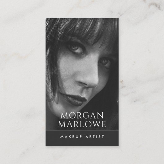 Modernes Minimalistisches Makeup Artist Foto Visitenkarte (Vorderseite)