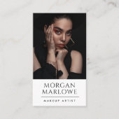 Modernes Minimalistisches Makeup Artist Foto Visitenkarte (Vorderseite)