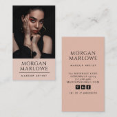Modernes Minimalistisches Makeup Artist Foto Visitenkarte (Vorne/Hinten)