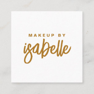 Modernes Minimalistisches Makeup-Artist-Gold-Scrip Quadratische Visitenkarte