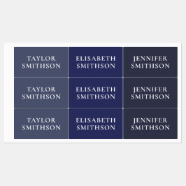 Modernes Minimalistisches Marineblau - Ihre Namens Etiketten