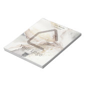 Modernes Minimalistisches Marmortexturüberlagerung Notizblock (Rotiert)