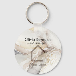 Modernes Minimalistisches Marmortexturüberlagerung Schlüsselanhänger