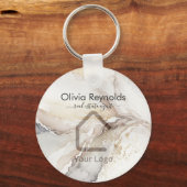Modernes Minimalistisches Marmortexturüberlagerung Schlüsselanhänger (Vorderseite)