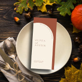 Modernes Minimalistisches Menü auf der Terracotta Menükarte