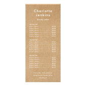 Modernes Minimalistisches Menü des Kraft Salons (Vorne)