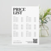 Modernes Minimalistisches Menü mit QR-Code für Sch (Stehend Vorderseite)