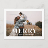 Modernes Minimalistisches MERRY Foto Postkarte (Vorderseite)