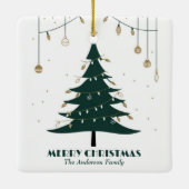 Modernes Minimalistisches MerryWeihnachten Stilvol Keramikornament (Rückseite)