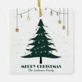 Modernes Minimalistisches MerryWeihnachten Stilvol Keramikornament (Vorderseite)