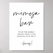 Modernes Minimalistisches Mimosa-Bar Poster (Vorne)