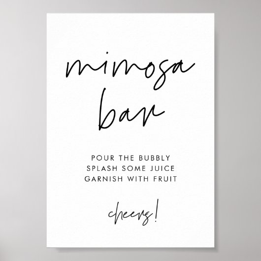 Modernes Minimalistisches Mimosa-Bar Poster (Vorne)