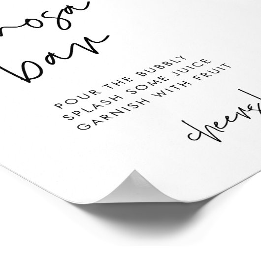 Modernes Minimalistisches Mimosa-Bar Poster (Ecke)