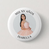 Modernes Minimalistisches Mis XV Años Foto Button (Vorderseite)