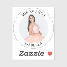 Modernes Minimalistisches Mis XV Años Foto Tiny Aufkleber