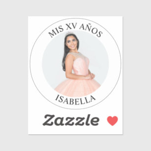 Modernes Minimalistisches Mis XV Años Foto Tiny Aufkleber