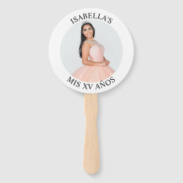 Modernes Minimalistisches Mis XV Años Round Foto Fächer