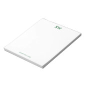 Modernes Minimalistisches Mit Monogramm Stationier Notizblock (Rotiert)