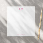 Modernes Minimalistisches Mit Monogramm Stationier Notizblock<br><div class="desc">Modernes Minimalistisches Mit Monogramm Stationierungsmaterial Notepad</div>