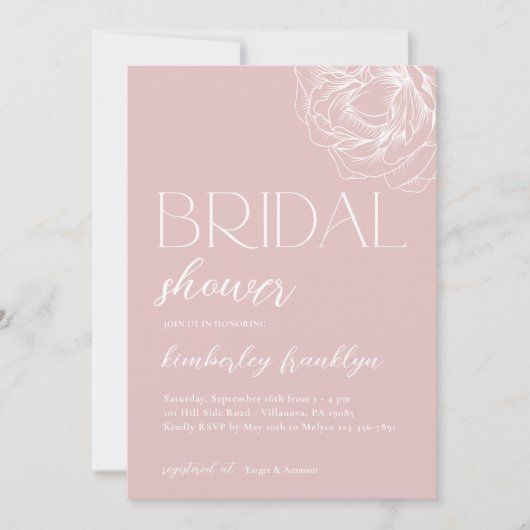 Modernes Minimalistisches modernes Brautparty Einladung (Vorderseite)