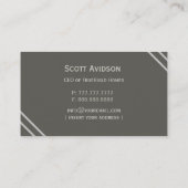 Modernes Minimalistisches Monochrome Visitenkarte (Rückseite)