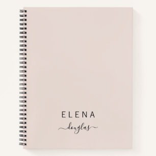 Modernes Minimalistisches Monogram-Blush-Script Notizblock