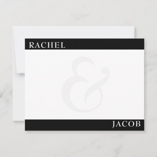 Modernes Minimalistisches Monogram-Stationery Mitteilungskarte (Vorderseite)