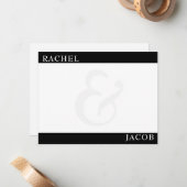 Modernes Minimalistisches Monogram-Stationery Mitteilungskarte (Vorderseite/Rückseite Beispiel)