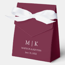 Modernes Minimalistisches Monogram Wedding Burgund