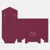Modernes Minimalistisches Monogram Wedding Burgund Geschenkschachtel (Ungefaltet)