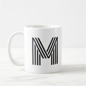 Modernes minimalistisches Monogramm Anfangsbuchsta Kaffeetasse (Links)