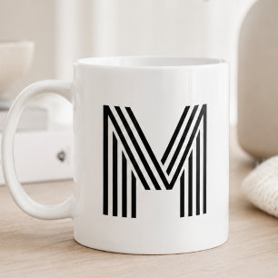 Modernes minimalistisches Monogramm Anfangsbuchsta Kaffeetasse