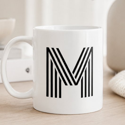 Modernes minimalistisches Monogramm Anfangsbuchsta Kaffeetasse