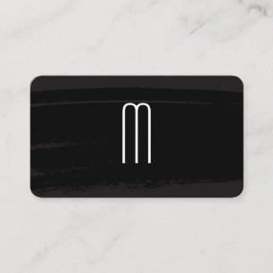 Modernes Minimalistisches Monogramm auf schwarz ge Visitenkarte