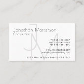 Modernes Minimalistisches Monogramm beruflich Visitenkarte (Rückseite)