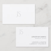 Modernes Minimalistisches Monogramm-berufliches Visitenkarte (Vorne/Hinten)