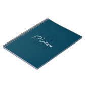 Modernes minimalistisches Monogramm Blau Notizblock (Linke Seite)