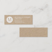 Modernes Minimalistisches Monogramm-Braunes Mini Visitenkarte (Vorne/Hinten)