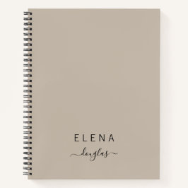 Modernes Minimalistisches Monogramm-Braunes Neutra Notizblock