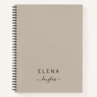 Modernes Minimalistisches Monogramm-Braunes Neutra Notizblock