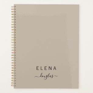 Modernes Minimalistisches Monogramm-Braunes Neutra Planer