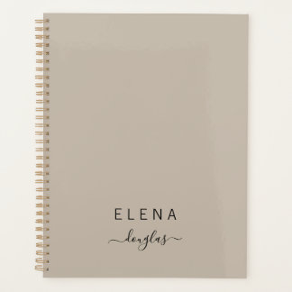 Modernes Minimalistisches Monogramm-Braunes Neutra Planer