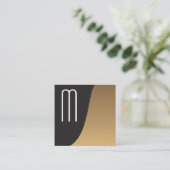 Modernes Minimalistisches Monogramm | Color Block Quadratische Visitenkarte (Stehend Vorderseite)