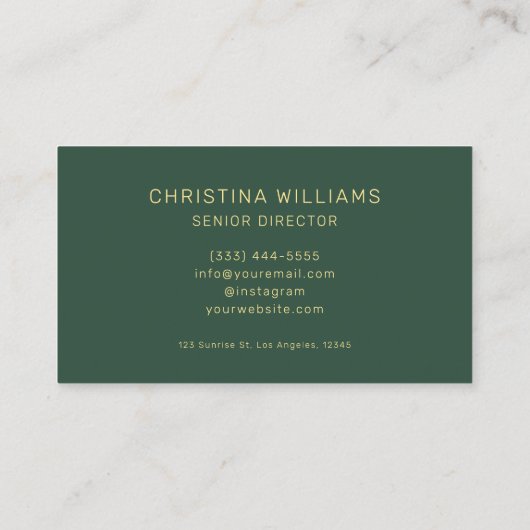 Modernes, Minimalistisches Monogramm-Elegant Visitenkarte (Rückseite)