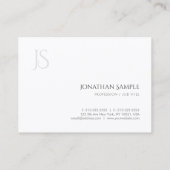Modernes Minimalistisches Monogramm-elegantes Visitenkarte (Rückseite)