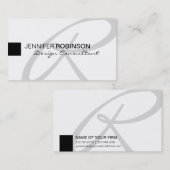 Modernes Minimalistisches Monogramm-elegantes Visitenkarte (Vorne/Hinten)
