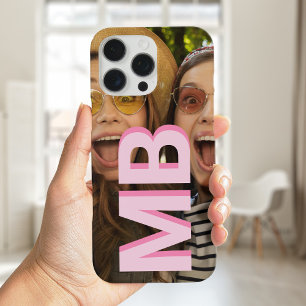 Modernes Minimalistisches Monogramm erstes Foto iPhone 16 Pro Max Hülle