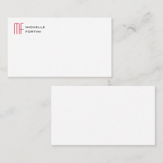 Modernes Minimalistisches Monogramm Erstweises Sch Begleitkarte (Vorne/Hinten)