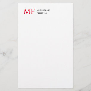 Modernes Minimalistisches Monogramm Erstweises Sch Briefpapier